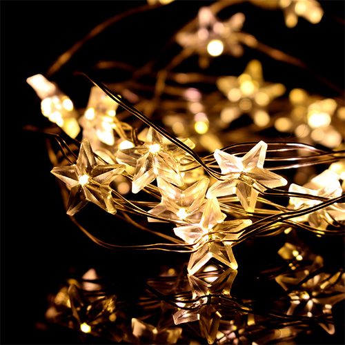 Artículo Cable de luz LED estrellas Cadena de luces LED 20 piezas 2,3 m blanco cálido 6 piezas
