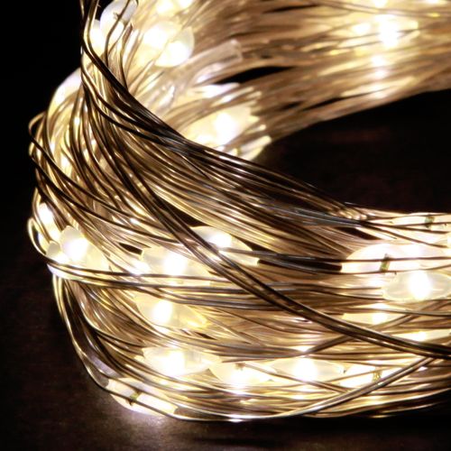 Artículo Cadena de luces LED 100 Micro LED blanco cálido temporizador 4 piezas