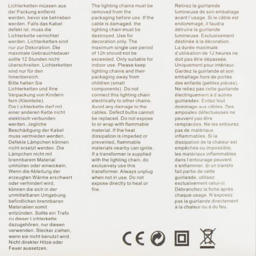 Artículo Guirnalda de luces LED, 50 bombillas, funciona con pilas, 5 m, luz blanca cálida