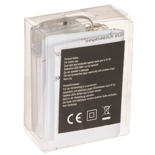 Guirnalda de luces LED para interiores, funciona con pilas, luz blanca cálida, 30 LED, 3 m, 6 unidades | Floristik24.es