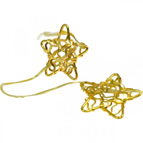 Cadena de luces LED estrellas micro temporizador LED interior oro 1,90m