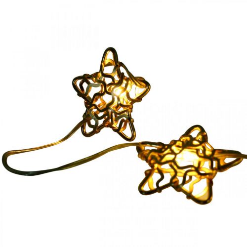 Cadena de luces LED estrellas micro temporizador LED interior oro 1,90m