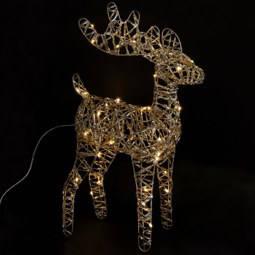 Floristik24 Reno LED de metal para decoración navideña de interior, dorado, 40 cm de alto