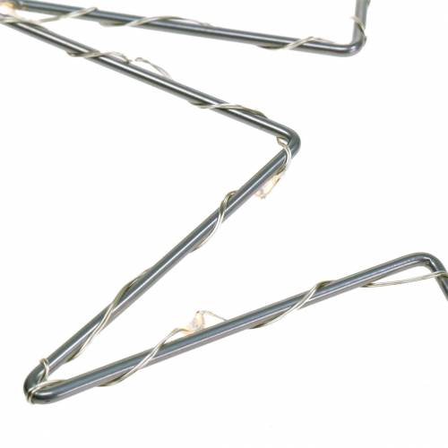 Floristik24 Estrella LED en anillo decorativo para colgar en metal plateado Ø30cm