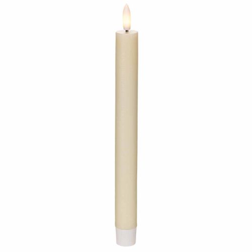 Vela LED cónica blanca con luz