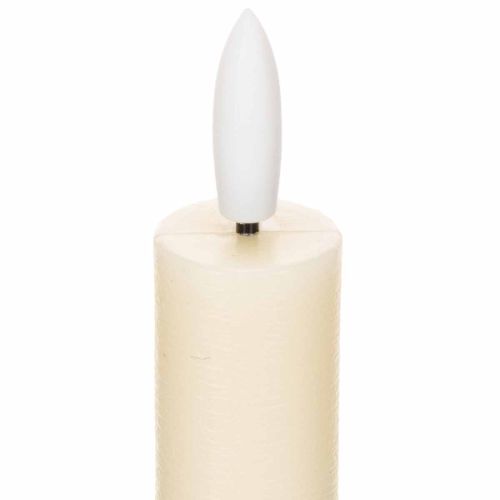 Vela LED cónica blanca con luz
