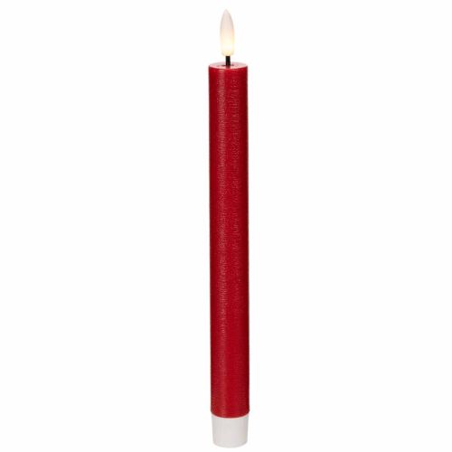 Vela LED cónica, roja con luz