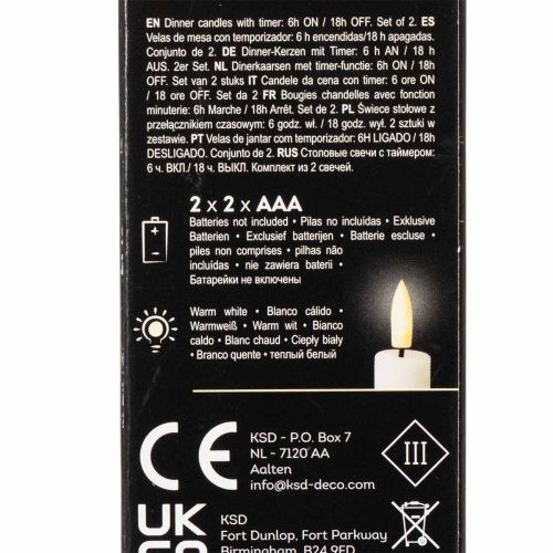 Vela LED cónica, roja con luz