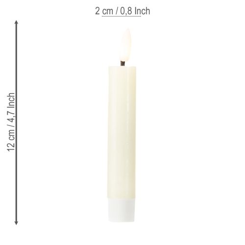 Floristik24 Vela LED color crema blanco cálido cera real H14,5cm 2 piezas