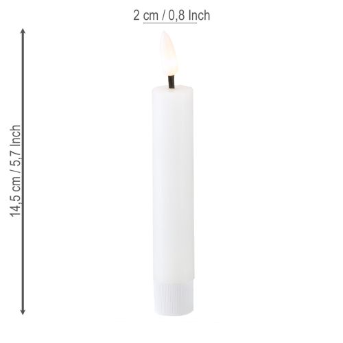 Artículo Vela LED de cera blanca, 14,5 cm, 2 unidades