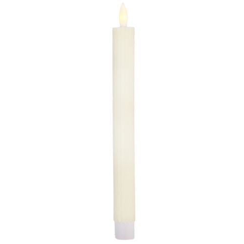 Artículo Velas de palo LED con temporizador velas estriadas crema 24,5cm 4 piezas