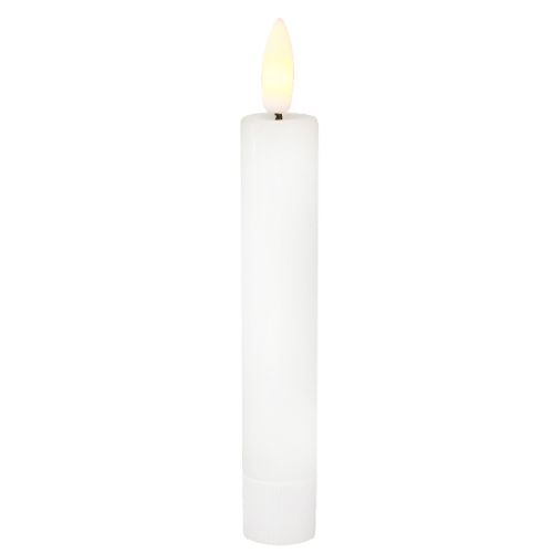 Floristik24 Velas de palo LED con temporizador cera real blanca cálida 14,5 cm 4 piezas