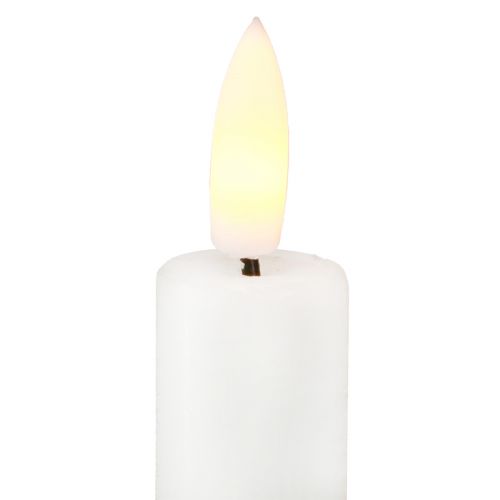 Floristik24 Velas de palo LED con temporizador cera real blanca cálida 14,5 cm 4 piezas