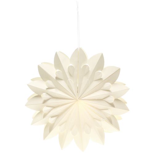 Artículo Estrella LED plegable, estrella de papel, blanco cálido, Ø40cm