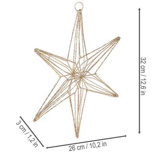 Estrella decorativa LED de alambre para colgar, para uso interior, 32 cm. | Floristik24.es
