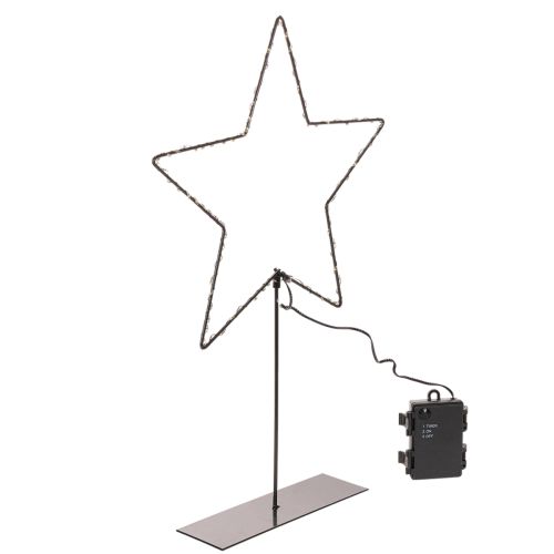 Estrella LED con compartimento para pilas y soporte para alféizar o mesa (46 cm).