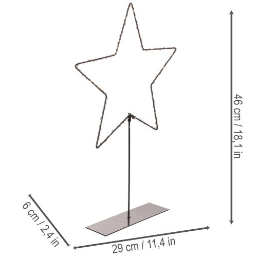 Estrella LED con compartimento para pilas y soporte para alféizar o mesa (46 cm). | Floristik24.es