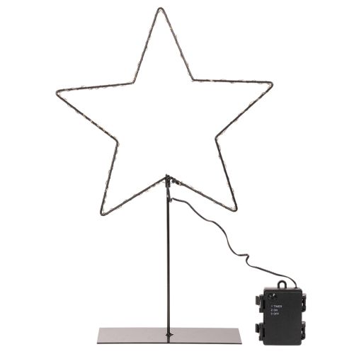 Estrella LED con compartimento para pilas y soporte para alféizar o mesa (46 cm). | Floristik24.es