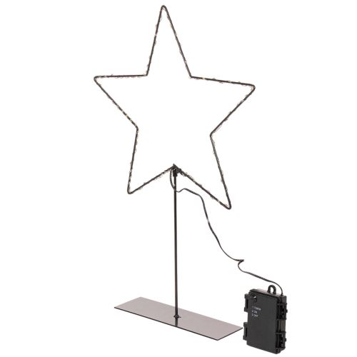 Estrella LED con compartimento para pilas y soporte para alféizar o mesa (46 cm). | Floristik24.es