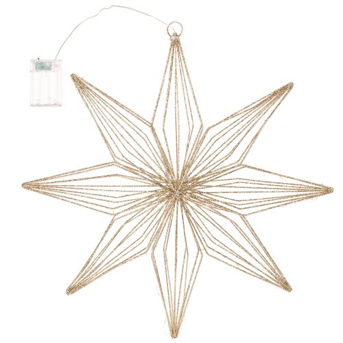 Estrella decorativa LED de alambre para colgar, para uso interior, funciona con pilas, 51 cm. | Floristik24.es