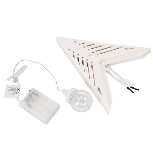 Decoración navideña LED en forma de estrella para colgar, luz blanca cálida, para interiores, 38 cm. | Floristik24.es