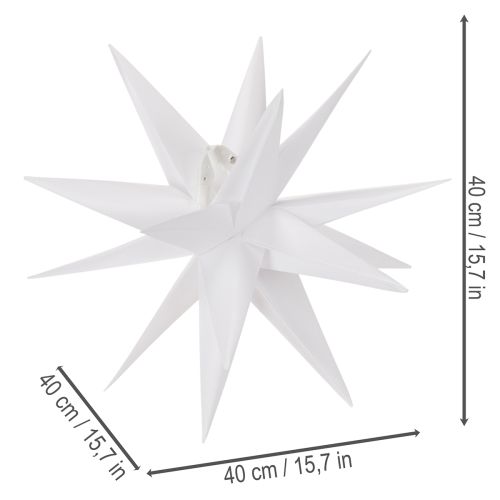 Estrella LED decorativa, luz blanca cálida, para exteriores, con temporizador, 40 cm. | Floristik24.es