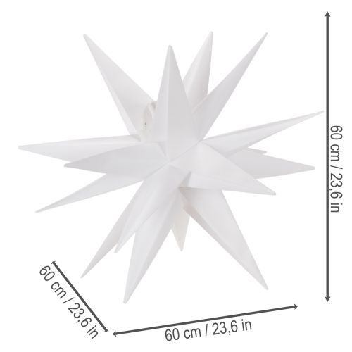 Estrella LED navideña blanca cálida con temporizador para exteriores, 60 cm | Floristik24.es