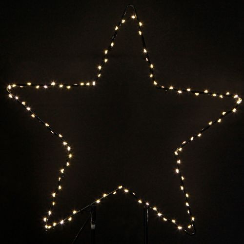 Estrella LED de pie 150 Micro LED blanco cálido metal Ø58cm