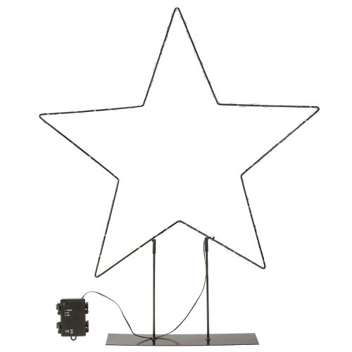 Artículo Estrella LED de pie 150 Micro LED blanco cálido metal Ø58cm