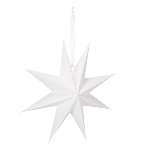 Estrella colgante LED con temporizador, luz blanca cálida, para exteriores, 38 cm.