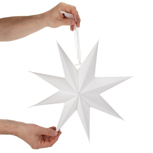 Estrella colgante LED con temporizador, luz blanca cálida, para exteriores, 38 cm. | Floristik24.es
