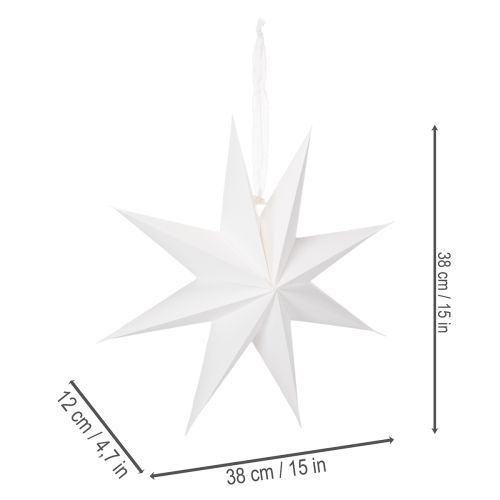 Estrella colgante LED con temporizador, luz blanca cálida, para exteriores, 38 cm. | Floristik24.es