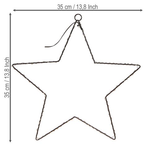 Artículo Estrella LED para colgar metal 110L blanco cálido interior Ø35cm