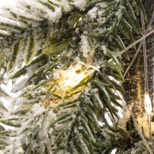 Planta artificial con nieve, árbol de Navidad LED en saco de yute, funciona con pilas, para uso en interiores, 50 cm | Floristik24.es