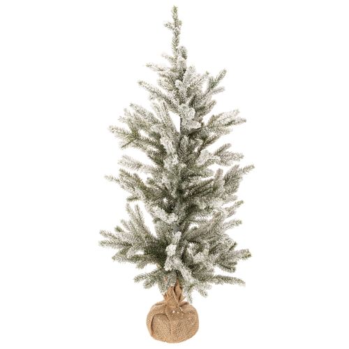 Árbol de Navidad artificial con nieve en bolsa de yute, 40 LED, para uso interior, 85 cm.