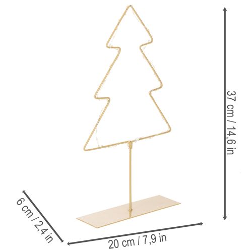 Silueta de árbol de Navidad con 60 LED blancos cálidos para decoración de mesas de interior, 37 cm. | Floristik24.es