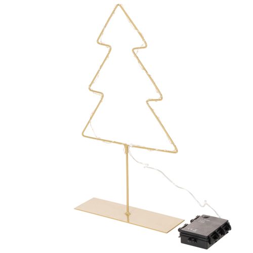 Silueta de árbol de Navidad con 60 LED blancos cálidos para decoración de mesas de interior, 37 cm. | Floristik24.es