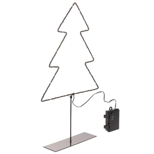 Árbol de Navidad LED, funciona con pilas, decoración de mesa para interiores, 47 cm