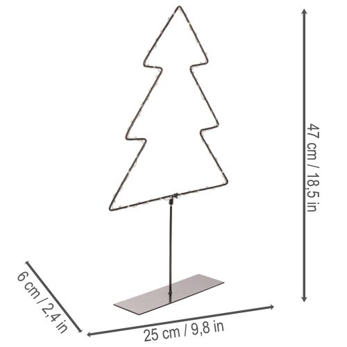 Árbol de Navidad LED, funciona con pilas, decoración de mesa para interiores, 47 cm | Floristik24.es