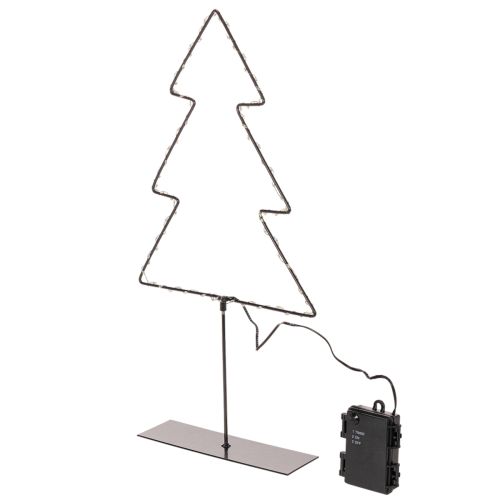 Árbol de Navidad LED, funciona con pilas, decoración de mesa para interiores, 47 cm | Floristik24.es