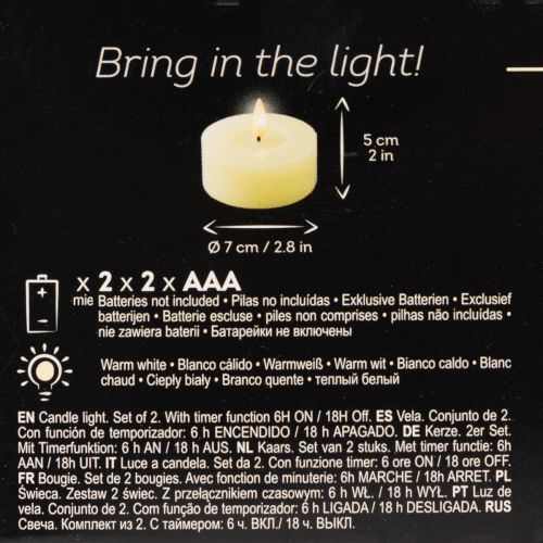 Vela LED de té, luz blanca
