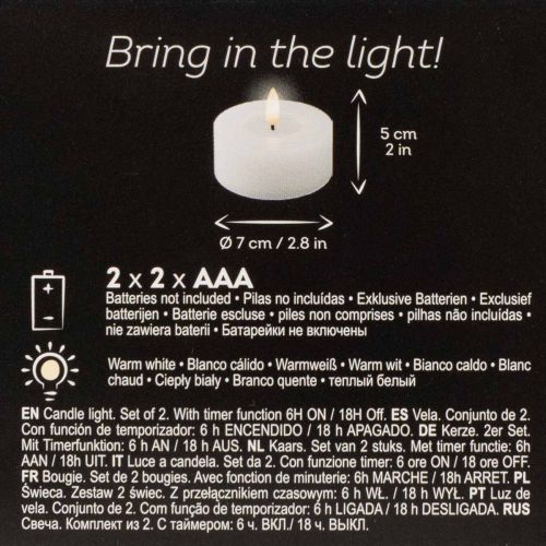 Vela LED XL Tealight blanca de