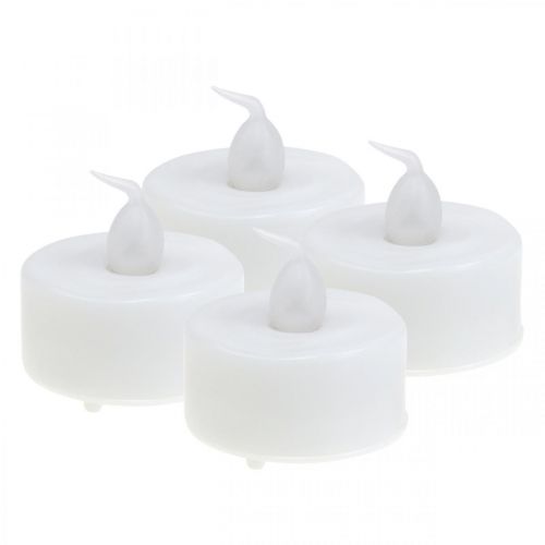 Velas de Té LED Efecto Llama Velas Artificiales con  Temporizador Blanco Cálido Ø3.6cm Set de 4-482297