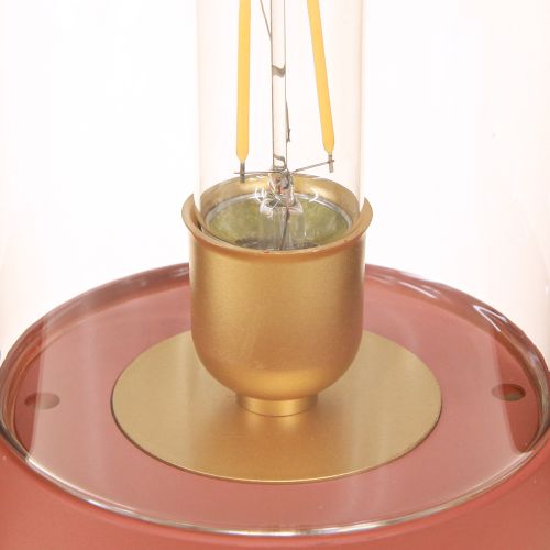 Artículo Lámpara de mesa LED retro luz LED blanco cálido marrón Al. 19,5 cm