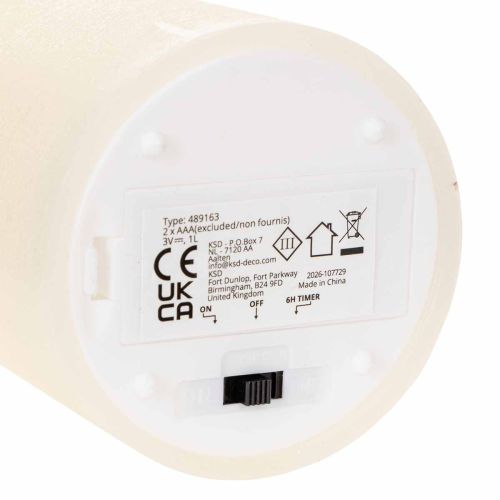 Vela LED cilíndrica de cera
