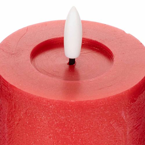 Vela LED cilíndrica roja con