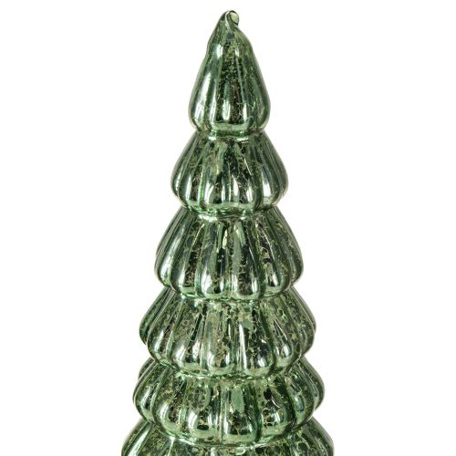 Floristik24 Árbol de Navidad LED giratorio verde plata H34cm 2 piezas