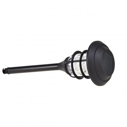 Artículo Linterna LED Antorcha solar para jardín Negro Blanco cálido Al. 42 cm