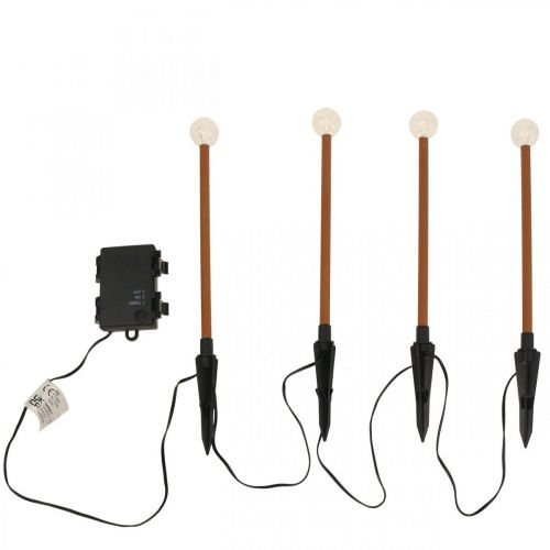 Floristik24 Luces de jardín LED Barra de luz LED 4 lámparas LED H20cm