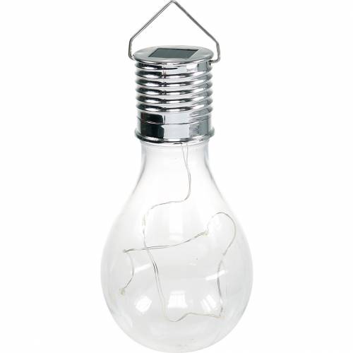 Artículo Decoración de jardín Bombilla LED solar Transparente Blanco cálido H15cm